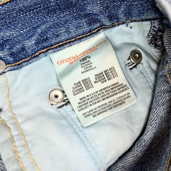 Citizens of Humanity Distressed High Rise Denim Jean Shorts Size 24 - Picture 4 of 8